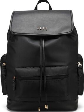 Elle Black Wayfarer 23L Monogram Travel Backpack Drawstring Flap Bag